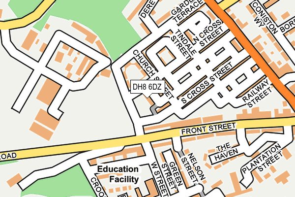 DH8 6DZ map - OS OpenMap – Local (Ordnance Survey)