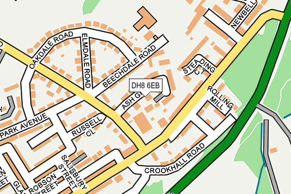 DH8 6EB map - OS OpenMap – Local (Ordnance Survey)