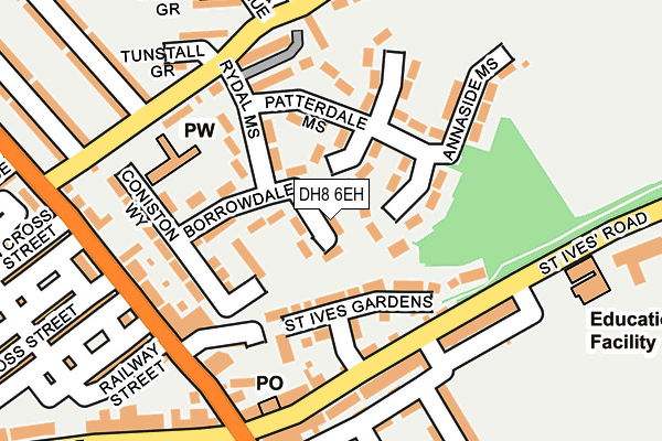 DH8 6EH map - OS OpenMap – Local (Ordnance Survey)