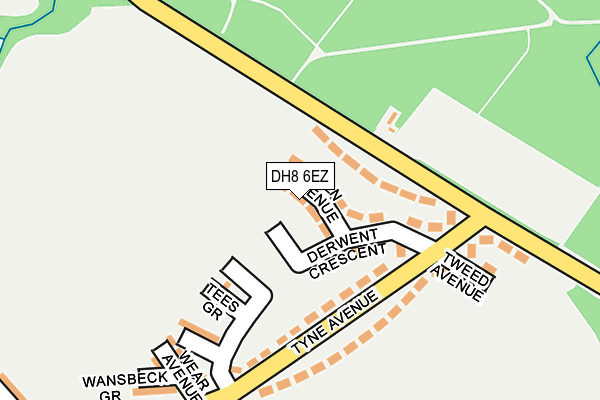 DH8 6EZ map - OS OpenMap – Local (Ordnance Survey)