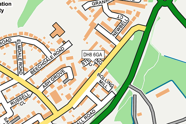 DH8 6GA map - OS OpenMap – Local (Ordnance Survey)
