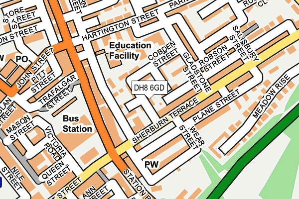 DH8 6GD map - OS OpenMap – Local (Ordnance Survey)