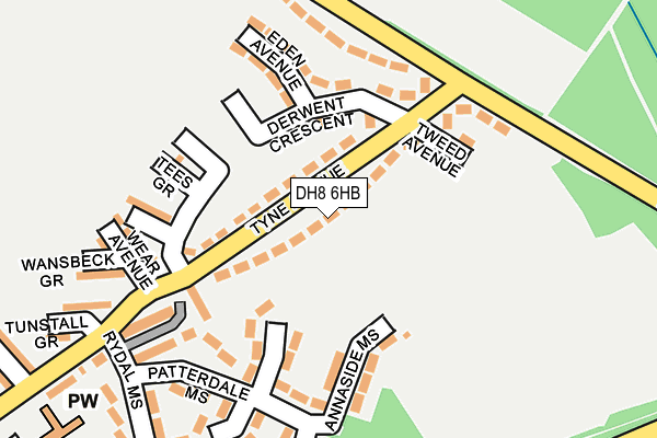 DH8 6HB map - OS OpenMap – Local (Ordnance Survey)