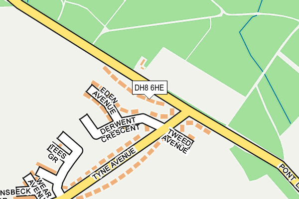 DH8 6HE map - OS OpenMap – Local (Ordnance Survey)