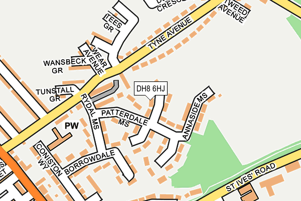 DH8 6HJ map - OS OpenMap – Local (Ordnance Survey)