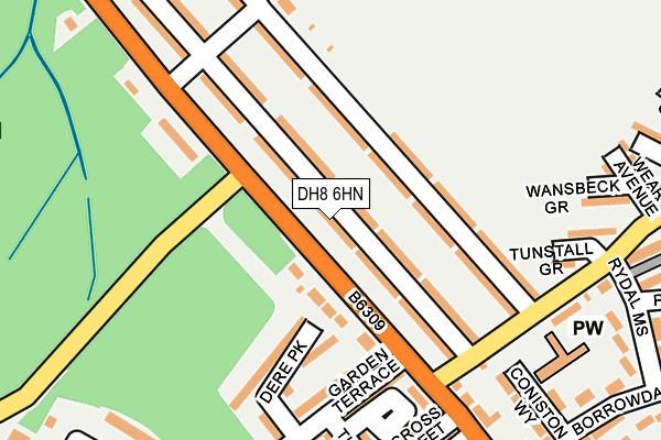 DH8 6HN map - OS OpenMap – Local (Ordnance Survey)