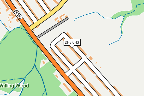 DH8 6HS map - OS OpenMap – Local (Ordnance Survey)
