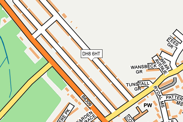 DH8 6HT map - OS OpenMap – Local (Ordnance Survey)