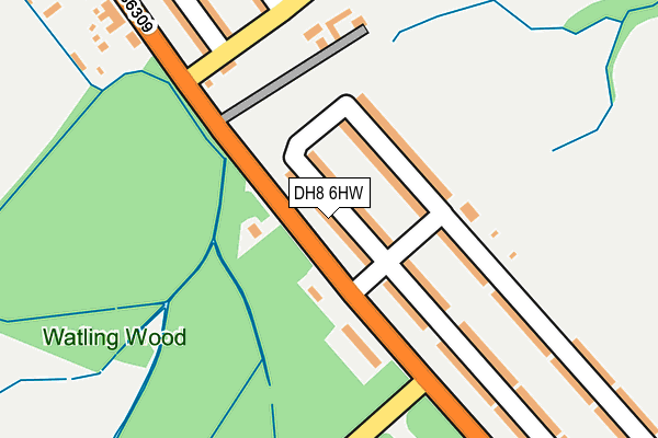 DH8 6HW map - OS OpenMap – Local (Ordnance Survey)