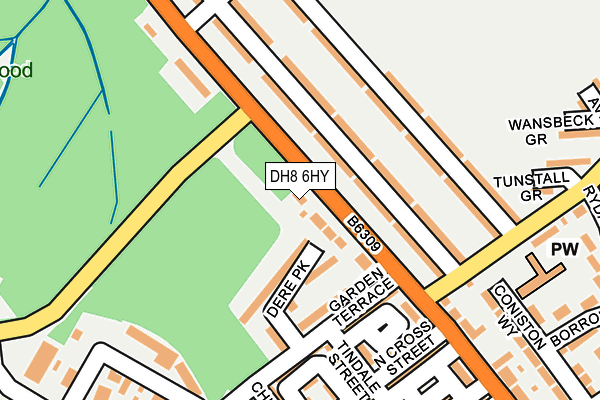 DH8 6HY map - OS OpenMap – Local (Ordnance Survey)