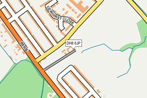 DH8 6JP map - OS OpenMap – Local (Ordnance Survey)