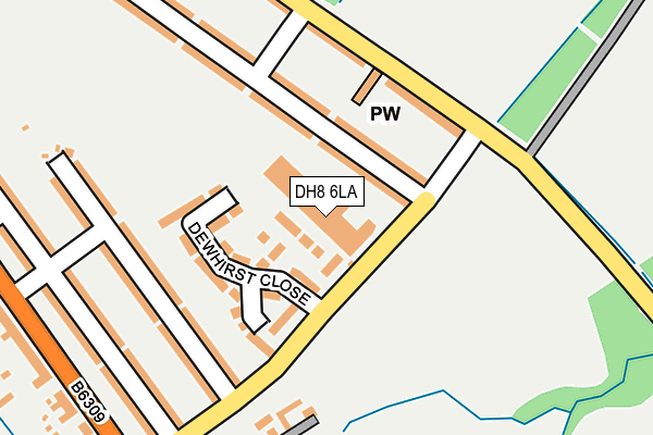 DH8 6LA map - OS OpenMap – Local (Ordnance Survey)