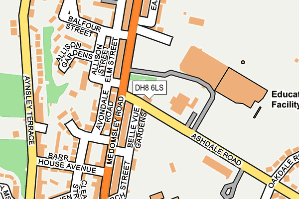 DH8 6LS map - OS OpenMap – Local (Ordnance Survey)