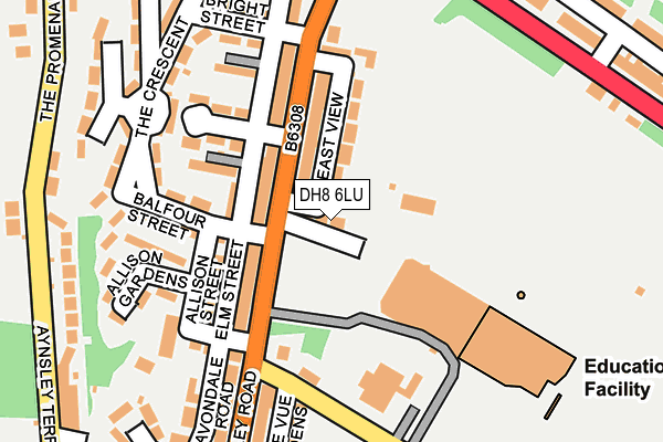 DH8 6LU map - OS OpenMap – Local (Ordnance Survey)