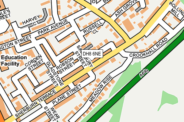 DH8 6NE map - OS OpenMap – Local (Ordnance Survey)