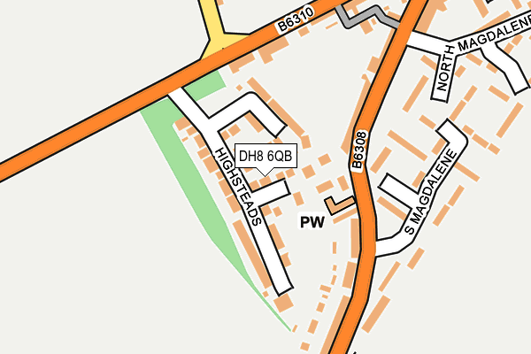 DH8 6QB map - OS OpenMap – Local (Ordnance Survey)