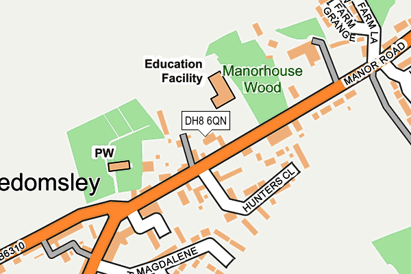 Map of THE OAK (MEDOMSLEY) LTD at local scale