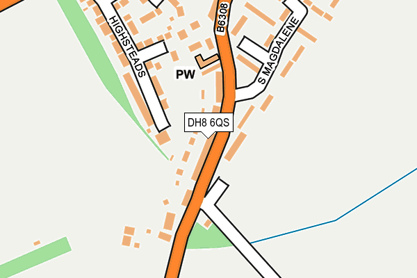 DH8 6QS map - OS OpenMap – Local (Ordnance Survey)