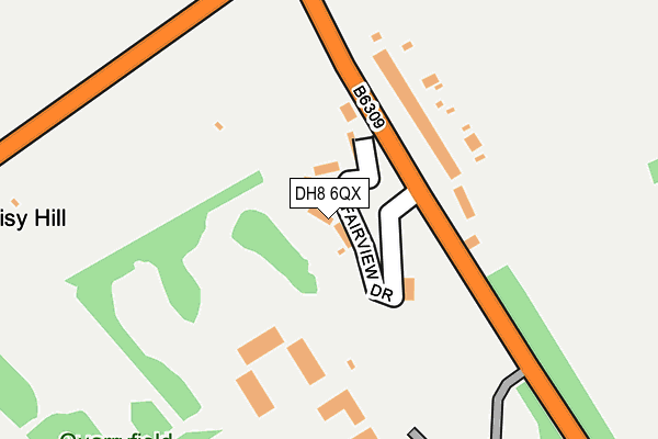 DH8 6QX map - OS OpenMap – Local (Ordnance Survey)