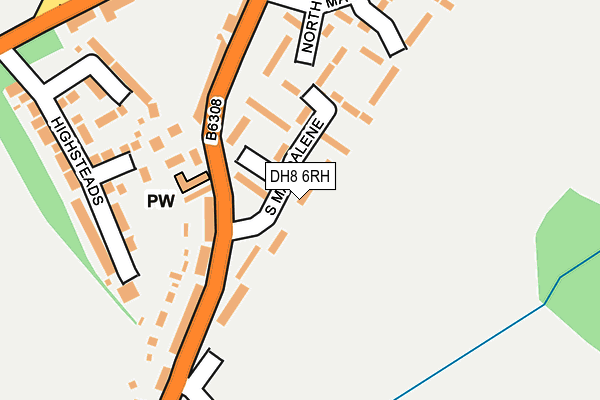 DH8 6RH map - OS OpenMap – Local (Ordnance Survey)
