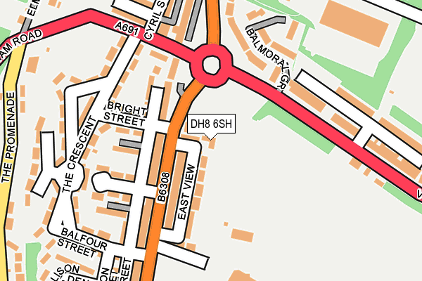 DH8 6SH map - OS OpenMap – Local (Ordnance Survey)