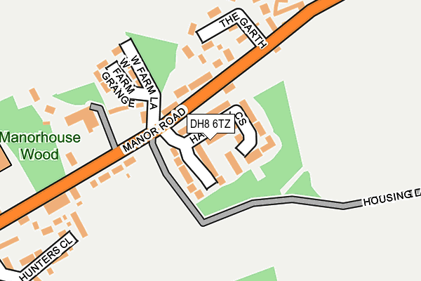 DH8 6TZ map - OS OpenMap – Local (Ordnance Survey)