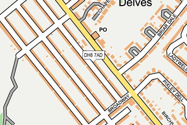DH8 7AD map - OS OpenMap – Local (Ordnance Survey)