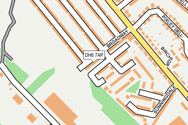 DH8 7AP map - OS OpenMap – Local (Ordnance Survey)