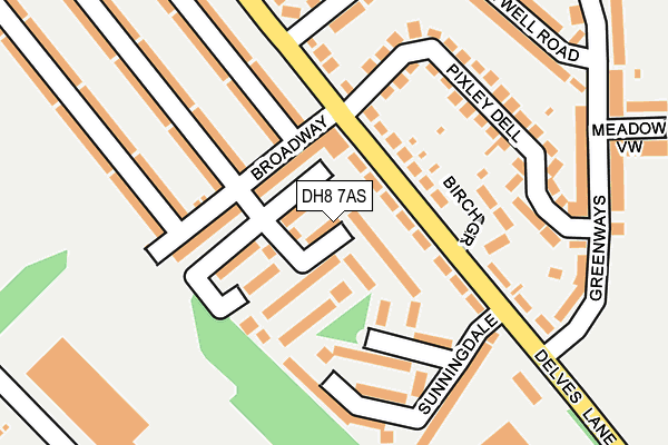 DH8 7AS map - OS OpenMap – Local (Ordnance Survey)