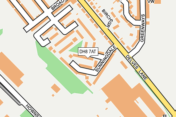 DH8 7AT map - OS OpenMap – Local (Ordnance Survey)