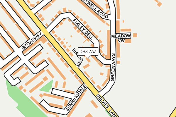 DH8 7AZ map - OS OpenMap – Local (Ordnance Survey)