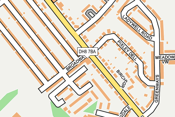 DH8 7BA map - OS OpenMap – Local (Ordnance Survey)
