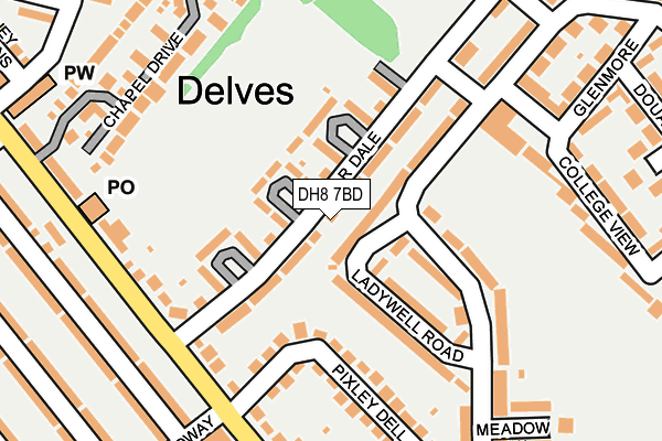DH8 7BD map - OS OpenMap – Local (Ordnance Survey)
