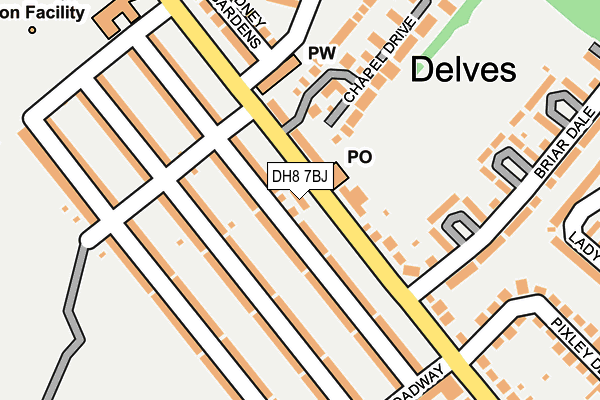 DH8 7BJ map - OS OpenMap – Local (Ordnance Survey)