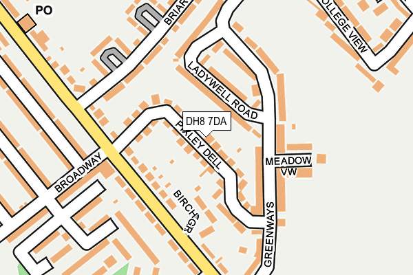 DH8 7DA map - OS OpenMap – Local (Ordnance Survey)