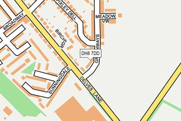 DH8 7DD map - OS OpenMap – Local (Ordnance Survey)