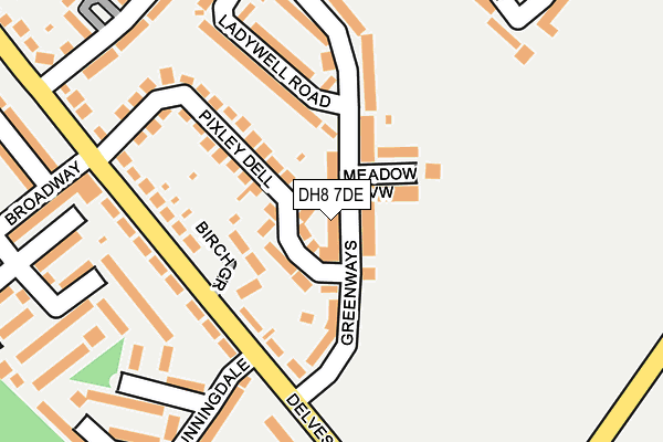 DH8 7DE map - OS OpenMap – Local (Ordnance Survey)