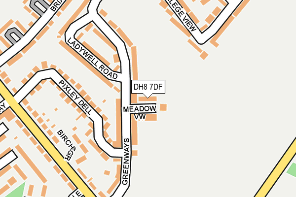 DH8 7DF map - OS OpenMap – Local (Ordnance Survey)