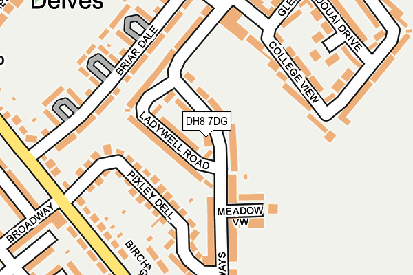 DH8 7DG map - OS OpenMap – Local (Ordnance Survey)