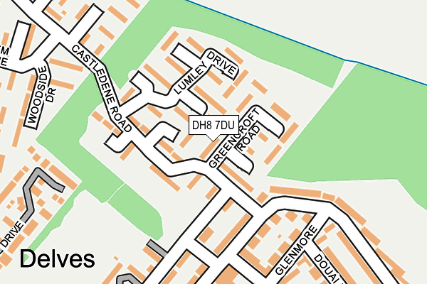 DH8 7DU map - OS OpenMap – Local (Ordnance Survey)