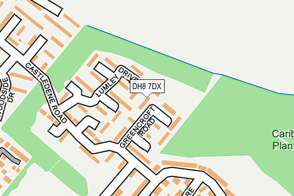DH8 7DX map - OS OpenMap – Local (Ordnance Survey)
