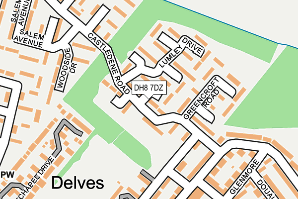 DH8 7DZ map - OS OpenMap – Local (Ordnance Survey)