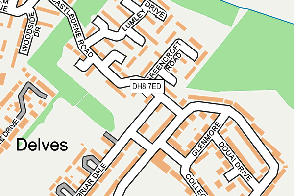 DH8 7ED map - OS OpenMap – Local (Ordnance Survey)