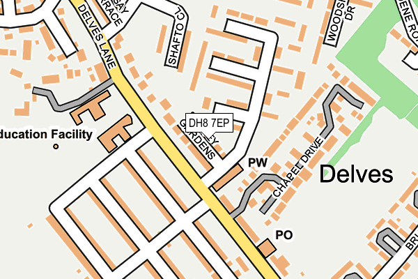 DH8 7EP map - OS OpenMap – Local (Ordnance Survey)
