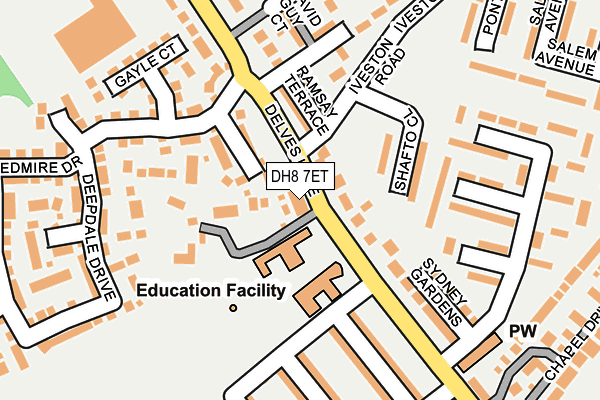 DH8 7ET map - OS OpenMap – Local (Ordnance Survey)