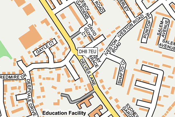 DH8 7EU map - OS OpenMap – Local (Ordnance Survey)