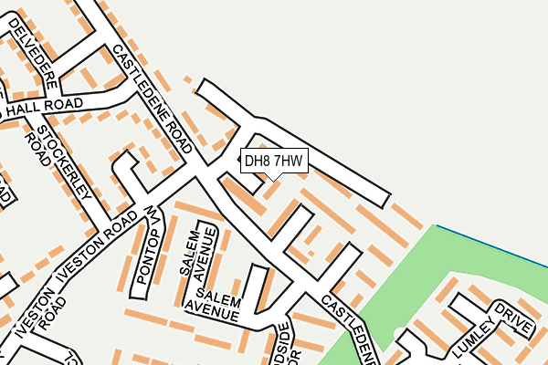 DH8 7HW map - OS OpenMap – Local (Ordnance Survey)