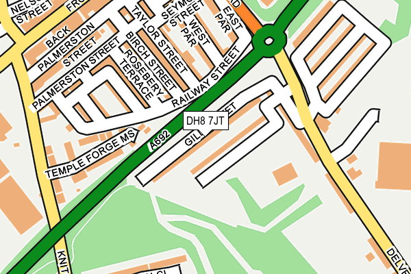 DH8 7JT map - OS OpenMap – Local (Ordnance Survey)