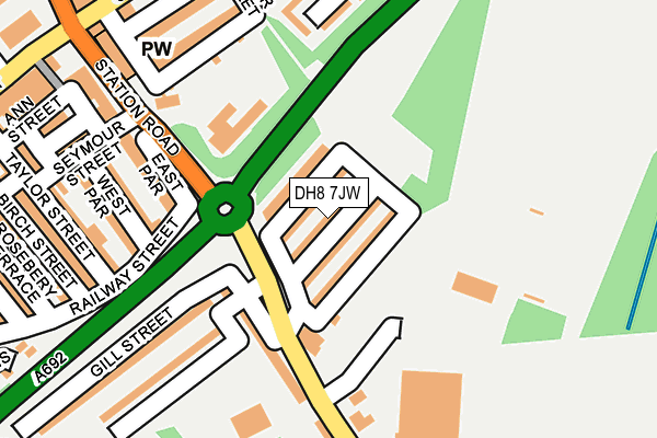 DH8 7JW map - OS OpenMap – Local (Ordnance Survey)