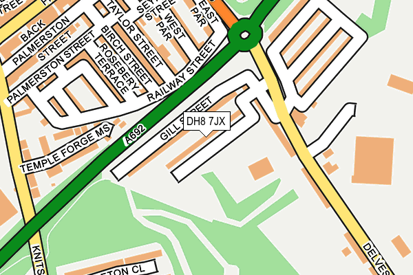 DH8 7JX map - OS OpenMap – Local (Ordnance Survey)